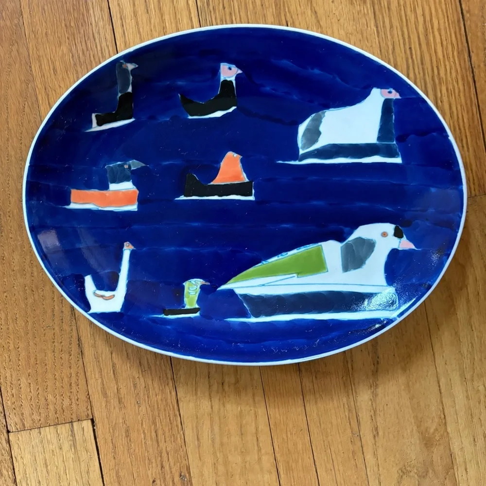 West Elm by Mizuki Goto Water Fowl Oval Plate or Small Platter